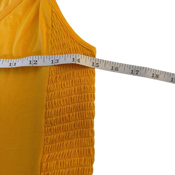 J Jason Wu Solid Knit Ruffle Midi Dress Golden Yellow XS Stretch Autumn Tiered - Picture 11 of 12